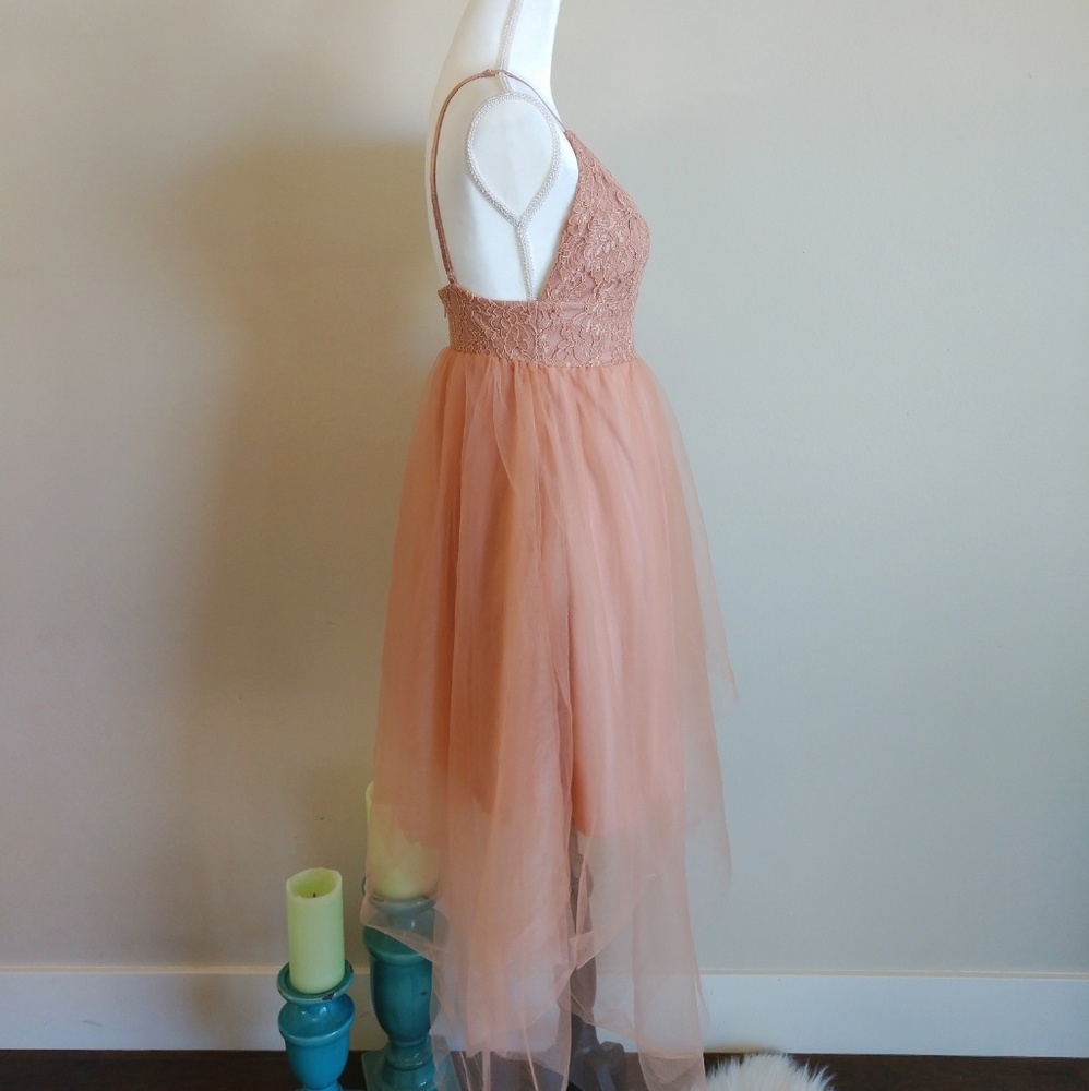 🆕Mauve/Blush Lace Tulle Dress - Picture 6 of 8